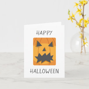 Tarjeta Feliz Halloween Cara de Calabaza