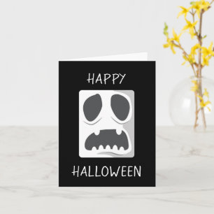 Tarjeta Feliz Halloween Cara de Fantasma