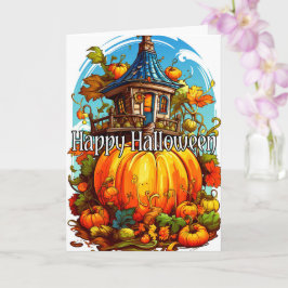 Tarjeta Feliz Halloween | Casa Cute Haunted