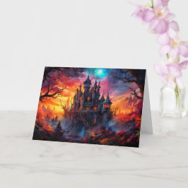 Tarjeta Feliz Halloween | Casa embrujada