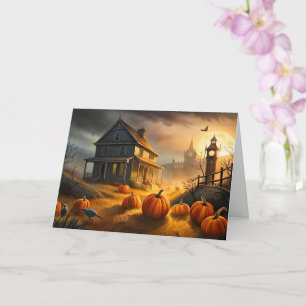Tarjeta Feliz Halloween   Casa embrujada