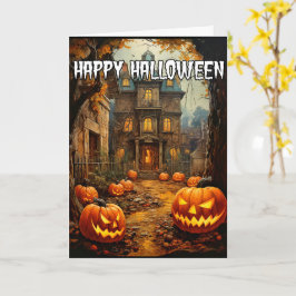 Tarjeta Feliz Halloween | Casa Spooktacular Hauned