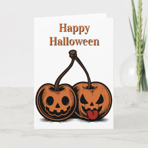 Tarjeta Feliz Halloween Cerezas de Calabaza