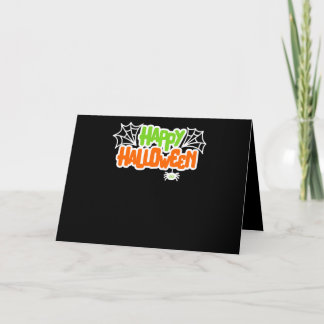 Tarjeta Feliz Halloween Colorful Cute Spider Web
