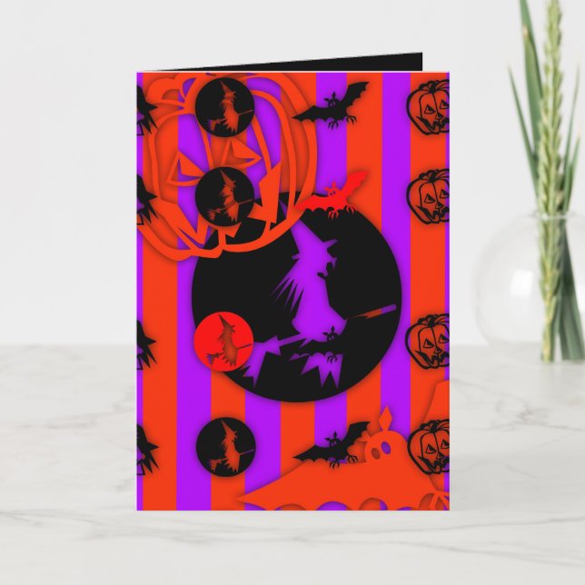 Tarjeta ¡¡¡¡¡¡¡Feliz Halloween con colores eléctricos!!!!! (Anverso)