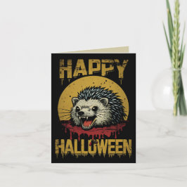Tarjeta Feliz Halloween Creepy Hedgehog