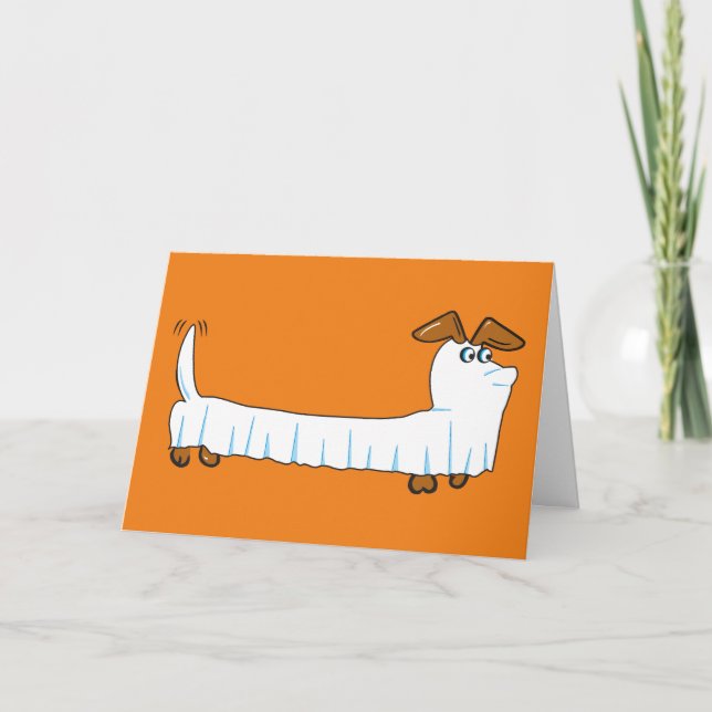 Tarjeta Feliz Halloween Dachshund (Anverso)