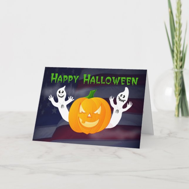 Tarjeta Feliz Halloween desde el ejército de las Millas (Anverso)