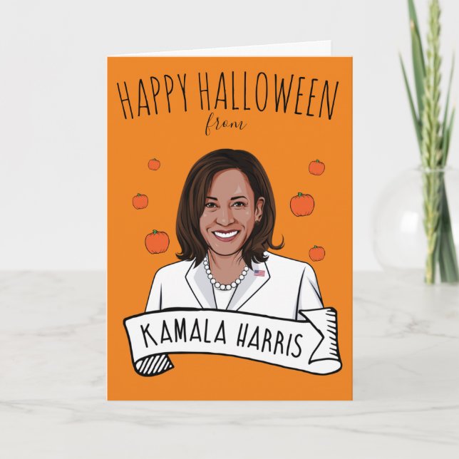Tarjeta Feliz Halloween desde Kamala Harris (Anverso)