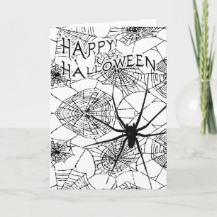 Tarjeta feliz halloween : espeluznante araña :