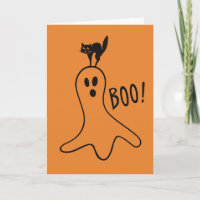 Feliz Halloween Fantasma Gato Negro Lindo Naranja