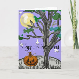 Tarjeta Feliz Halloween fantasmagórico