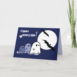 Tarjeta Feliz Halloween. Fantasmas graciosos