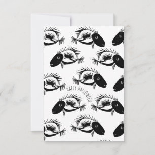 Tarjeta Feliz Halloween Fish Skeleton Digital Ink Art