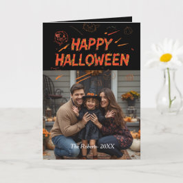 Tarjeta Feliz Halloween , Foto familiar de Hallowe