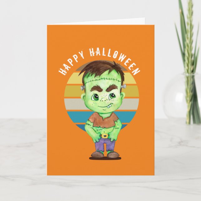 Tarjeta Feliz Halloween - Frankenstein Card (Anverso)