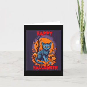 Tarjeta Feliz Halloween Gato Negro