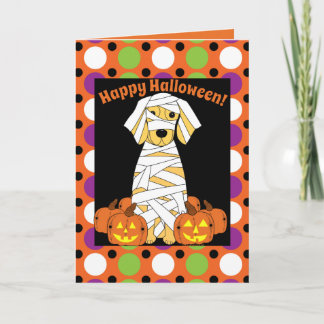 Tarjeta Feliz Halloween Golden Retriever Mummy Card