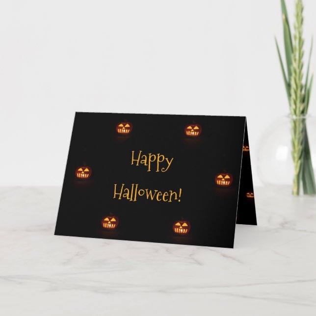 Tarjeta Feliz Halloween Gracioso Scary Spookkin Pattern (Anverso)