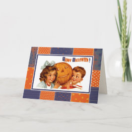 Tarjeta ¡Feliz Halloween! Halloween de niños de época