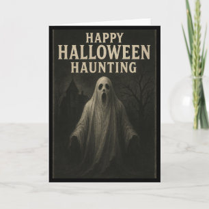 Tarjeta Feliz Halloween Haunting - Fantasía de saludos