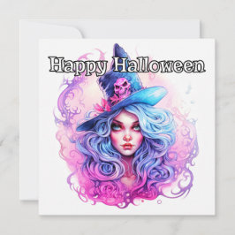 Tarjeta Feliz Halloween | Ilustracion de mujeres brujas