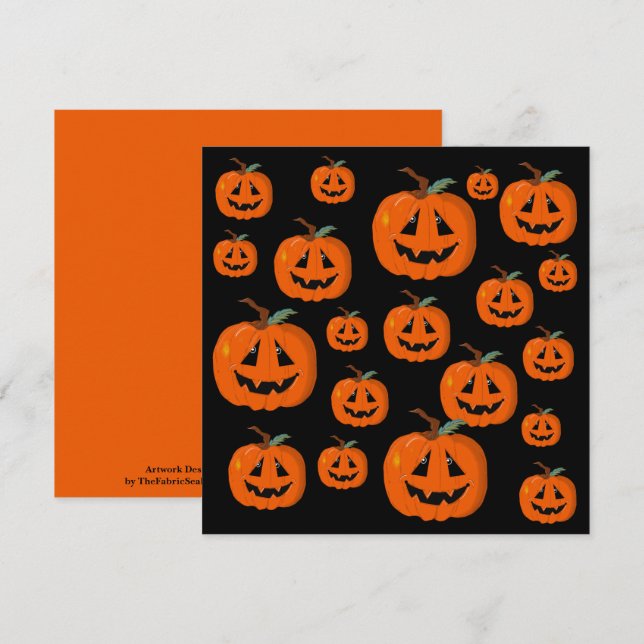 Tarjeta Feliz Halloween Jack O Lantern Arte ilustrativo (Anverso / Reverso)