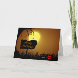 Tarjeta Feliz Halloween Jack The Lantern Pumpkins Card
