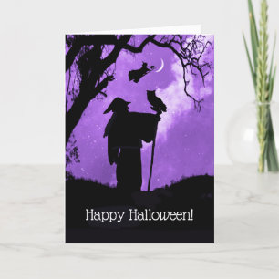 Tarjeta Feliz Halloween Lechuza Mágica de Brujas para Gato