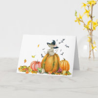 Feliz Halloween lindo ratón de bruja