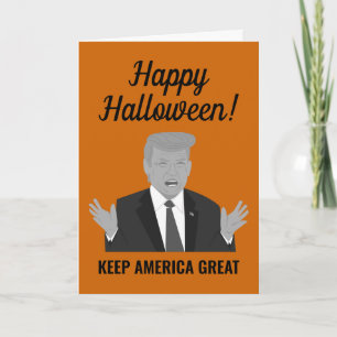 Tarjeta Feliz Halloween manteniendo a Estados Unidos como 