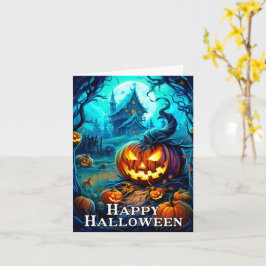 Tarjeta Feliz Halloween Mischievous GIGHT Pumpkins