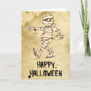 Tarjeta Feliz Halloween Mummy Personalizado Card