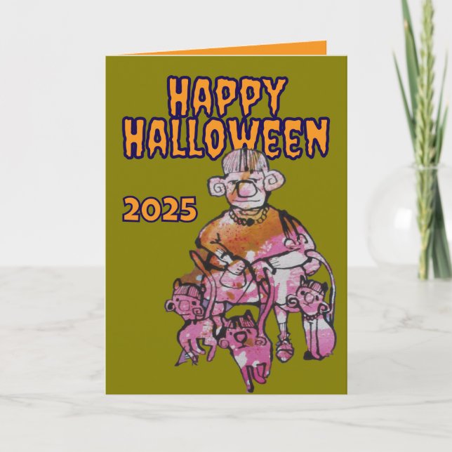 Tarjeta Feliz Halloween No se necesita disfraz para tarjet (Anverso)
