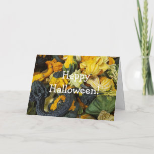 Tarjeta Feliz Halloween Otoño Bendiciones Calabazas