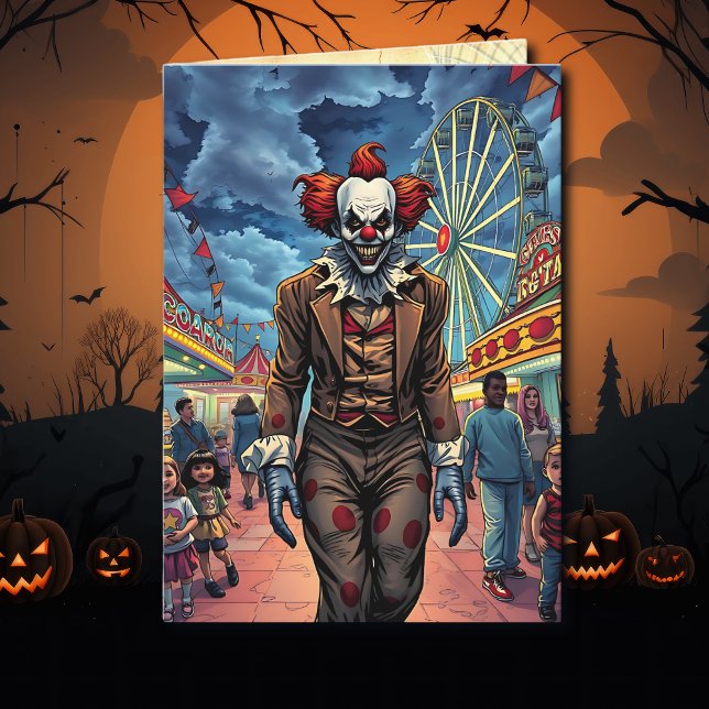 Tarjeta Feliz Halloween | Payaso espumoso (Subido por el creador)