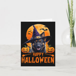 Tarjeta Feliz Halloween Perro Mujer 1