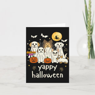Tarjeta Feliz Halloween Perros Divertidos Fantasmas Hallow