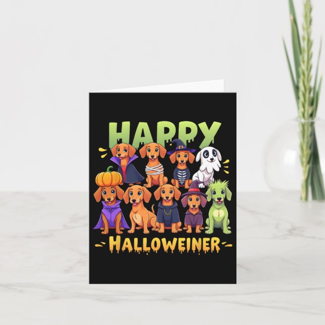 Tarjeta Feliz Halloween Perros Dueños Graciosos Perros De  (Anverso)