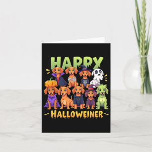 Tarjeta Feliz Halloween Perros Dueños Graciosos Perros De 