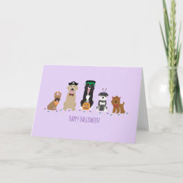 Tarjeta Feliz Halloween Perros Morados