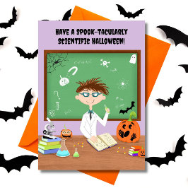 Tarjeta Feliz Halloween Profesor de Ciencias