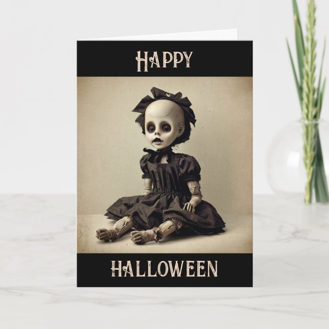 Tarjeta Feliz Halloween, que rueden los tiempos de los fan (Anverso)