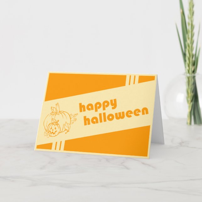 Tarjeta feliz halloween : retro : (Anverso)