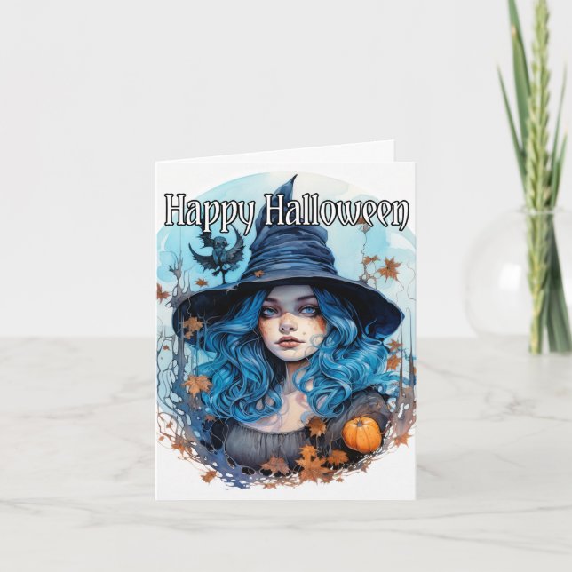 Tarjeta Feliz Halloween | Salem Witch (Anverso)