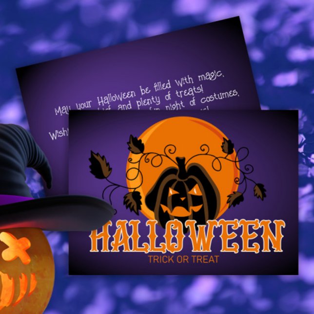 Tarjeta Feliz Halloween Scary Calabaza y Luna (Subido por el creador)