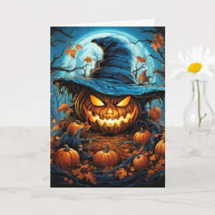 Tarjeta Feliz Halloween Scary Pumpkin