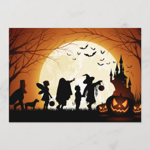 Tarjeta Feliz Halloween Silhouette Children