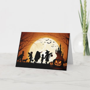 Tarjeta Feliz Halloween Silhouette Children