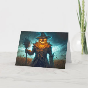 Tarjeta Feliz Halloween Sinister Scarecrow
